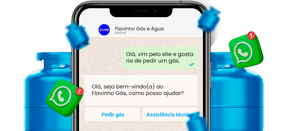 Dois botijões de gás P13 da Ultragaz azuis e brilhantes